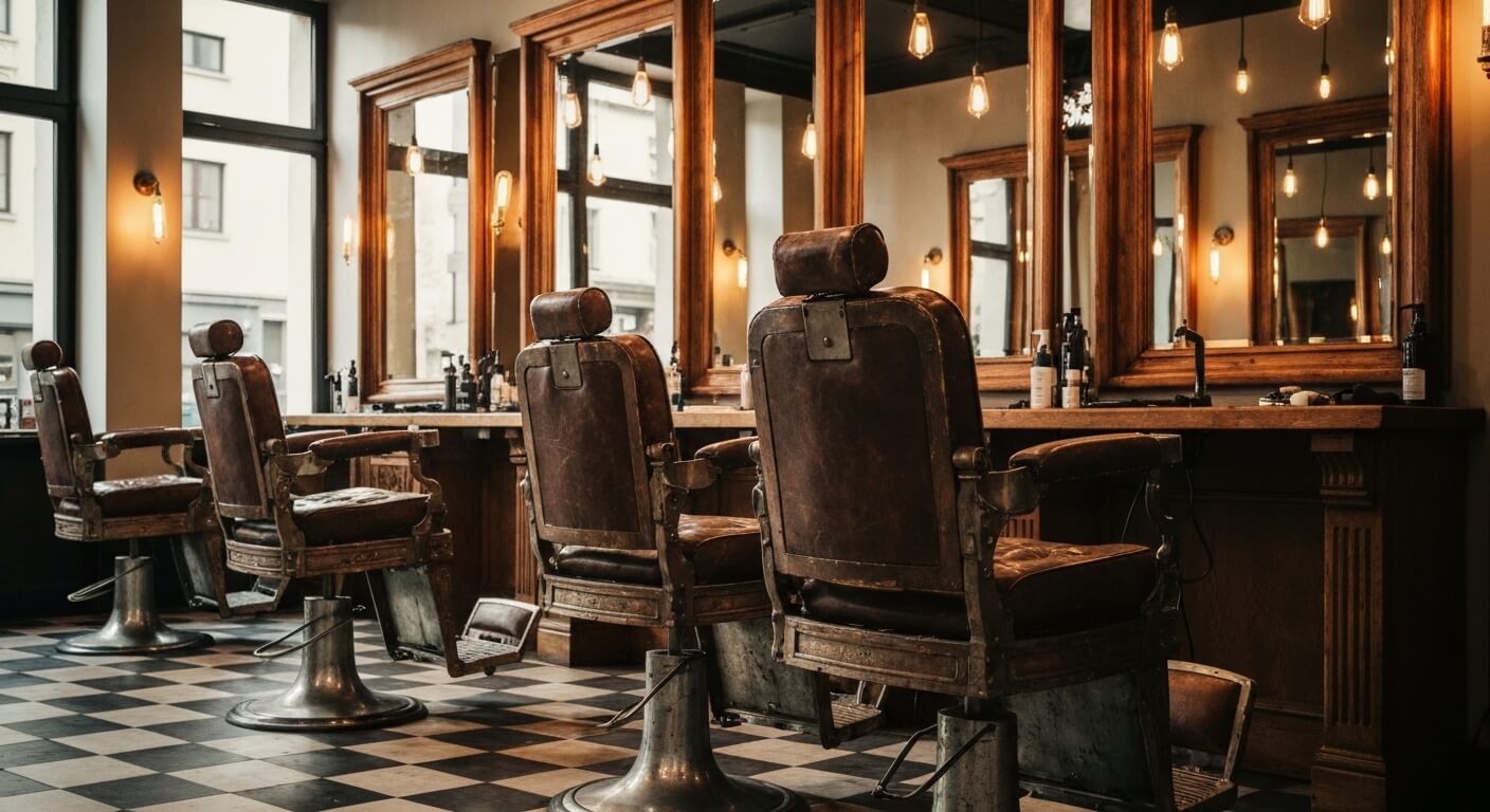 Interieur Barbershop Voorbeeld met klassieke barbierstoelen